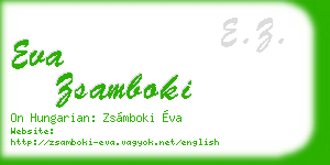 eva zsamboki business card