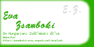 eva zsamboki business card